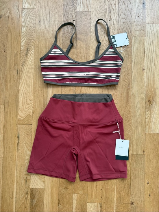 SET Active Pants - SET Active Bra and Shorts in Sweet Tea- size small